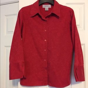 Red Roses Cotton Button-Down Shirt